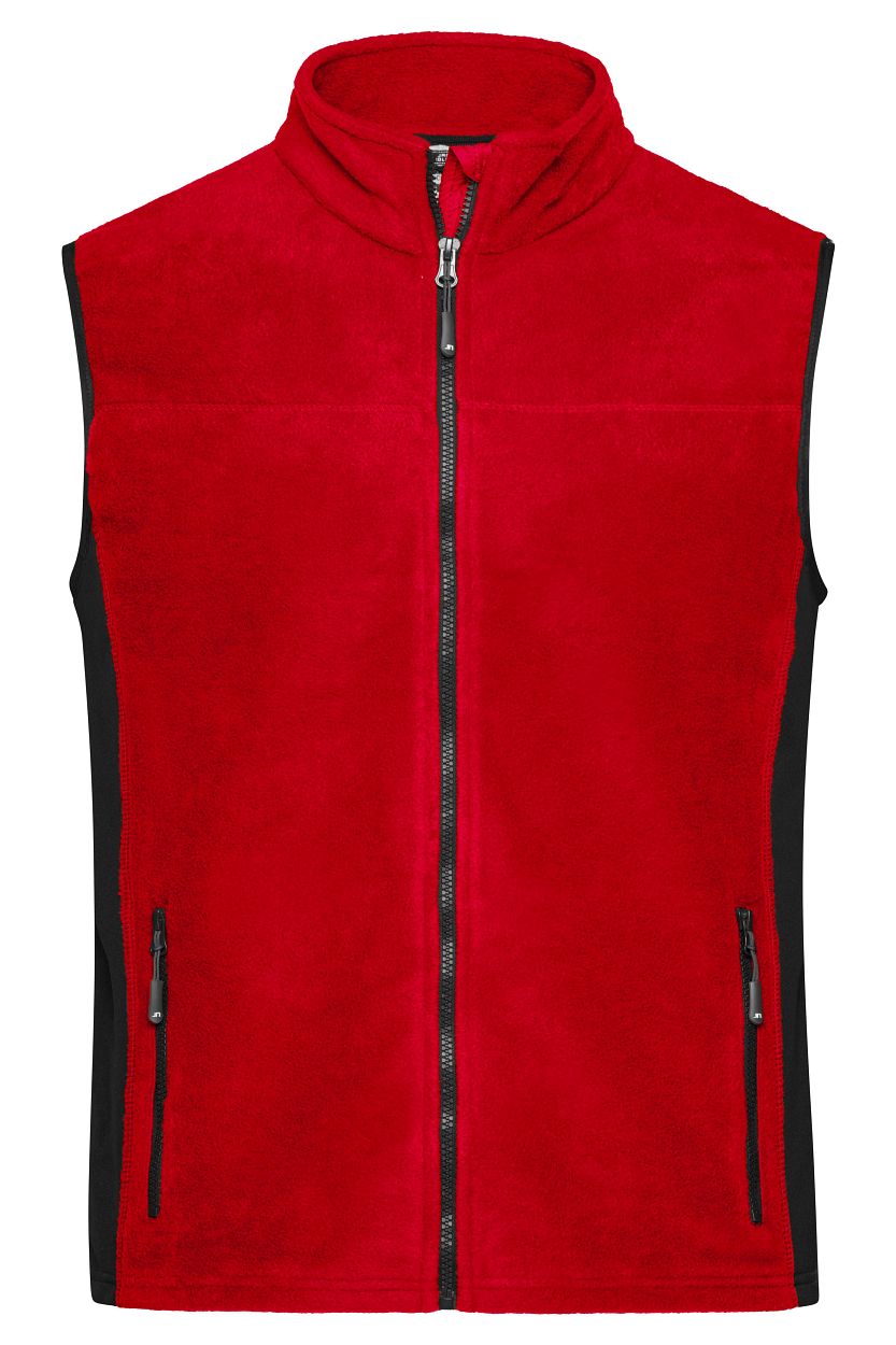 Workwear Fleece Vest - STRONG - "JN856" in Red/Black, Größe 6XL - Daiber