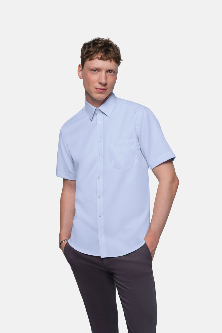 HAKRO 107 1/2-Arm Hemd Business Comfort in himmelblau, Größe 6XL