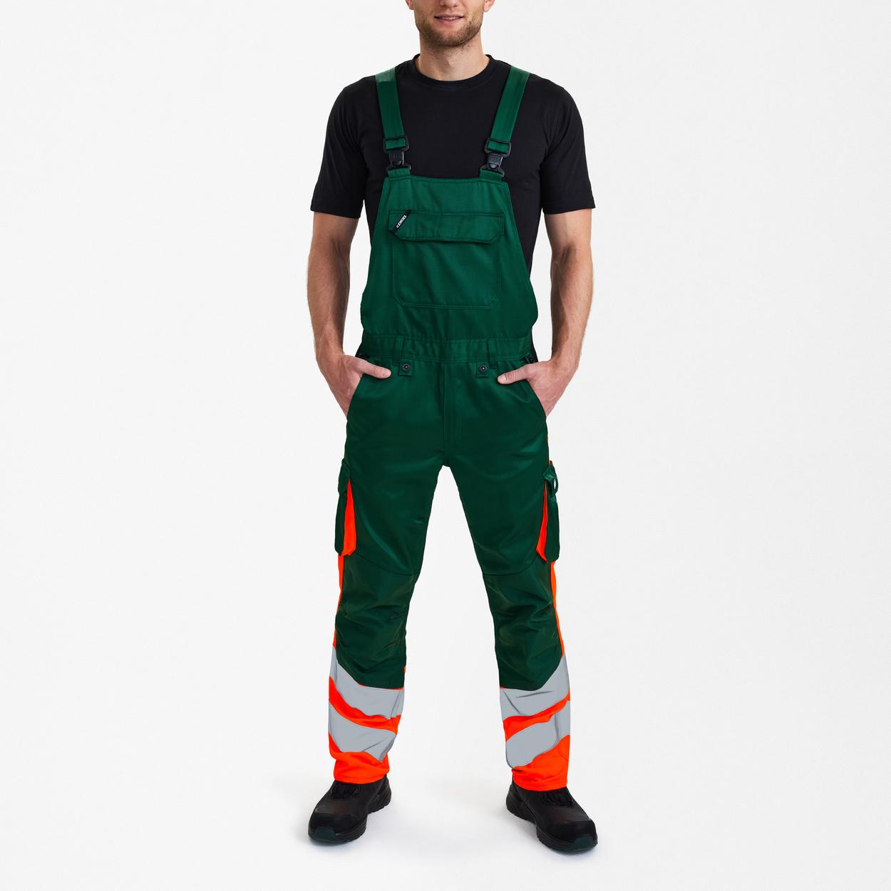 ENGEL Safety Light Latzhose in Grün/Orange, Größe 106