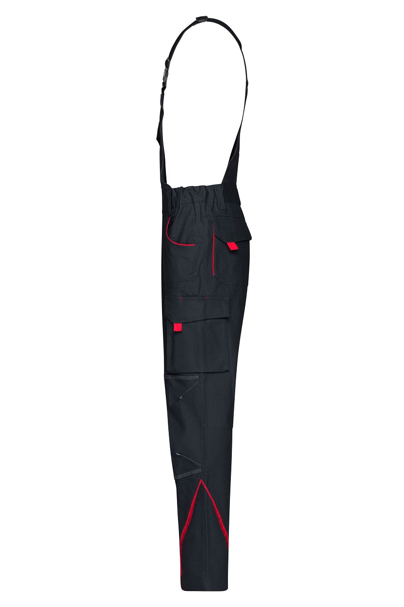 Workwear Pants with Bib - COLOR - "JN848" in Carbon/Red, Größe 62 - Daiber