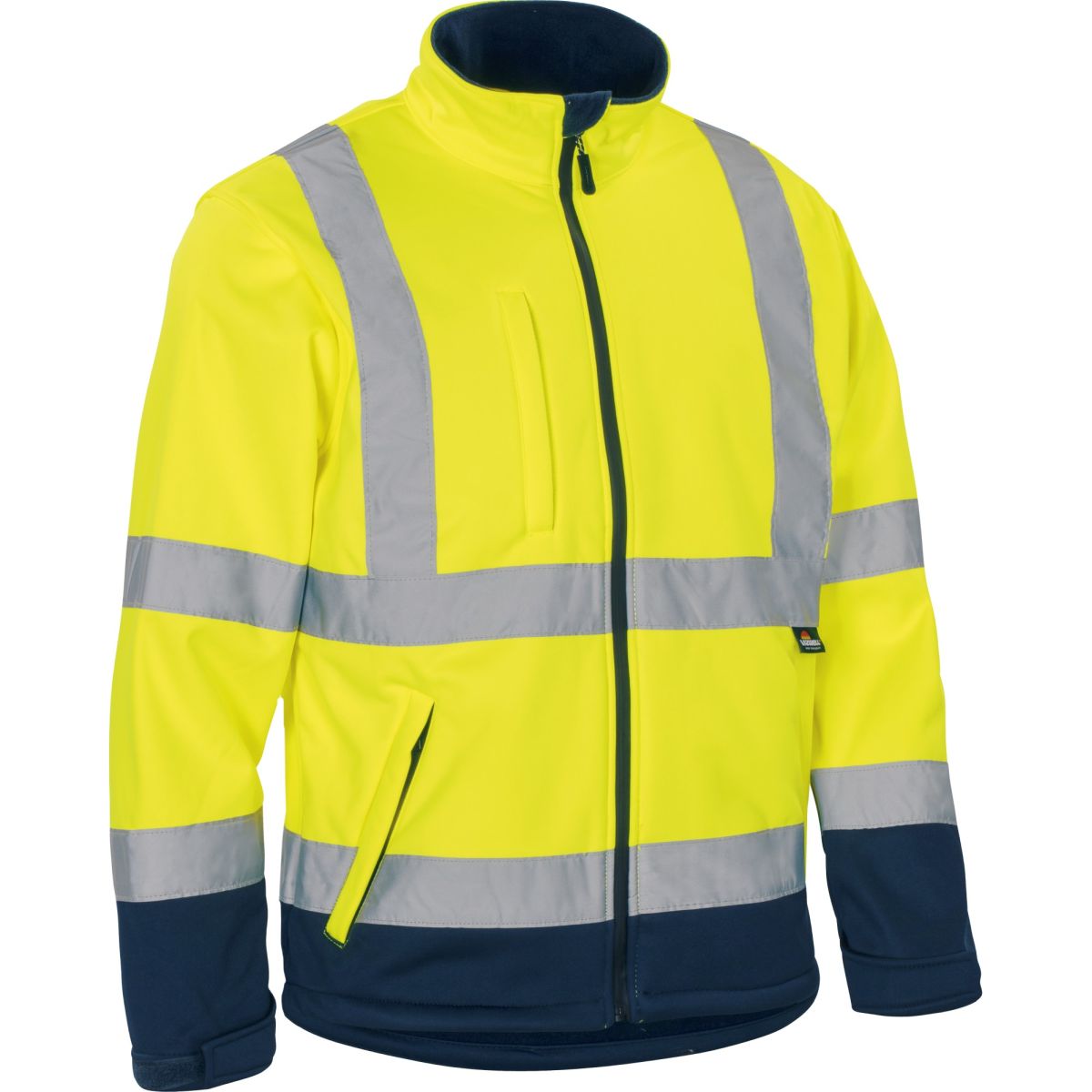 Kontrast-Softshelljacke leuchtgelb-marine in Gr. XXL von Vizwell