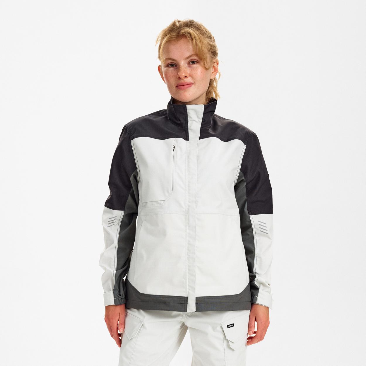 ENGEL Entire Damen Arbeitsjacke mit 2-Wege-Stretch in Bone White / Anthracite Grey, Größe XS