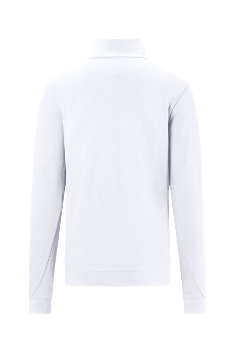 HAKRO 535 Zip-Longsleeve Piqué MIKRALINAR® ECO in Weiß, Größe 6XL