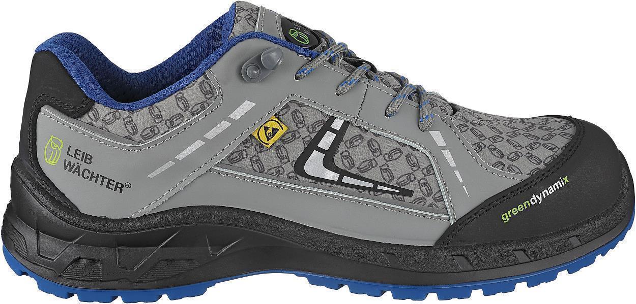 Halbschuh L1294 Brüssel in Grau/Schwarz/Blau, Gr. 47 von Leibwächter