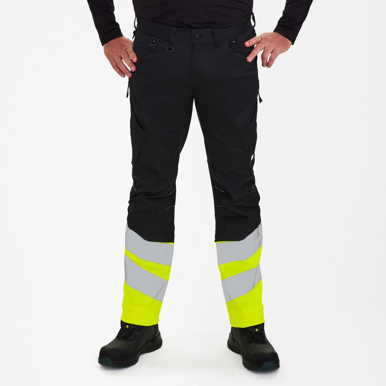 ENGEL Safety Arbeitshose mit 2-Wege-Stretch in Schwarz/Gelb, Größe 26