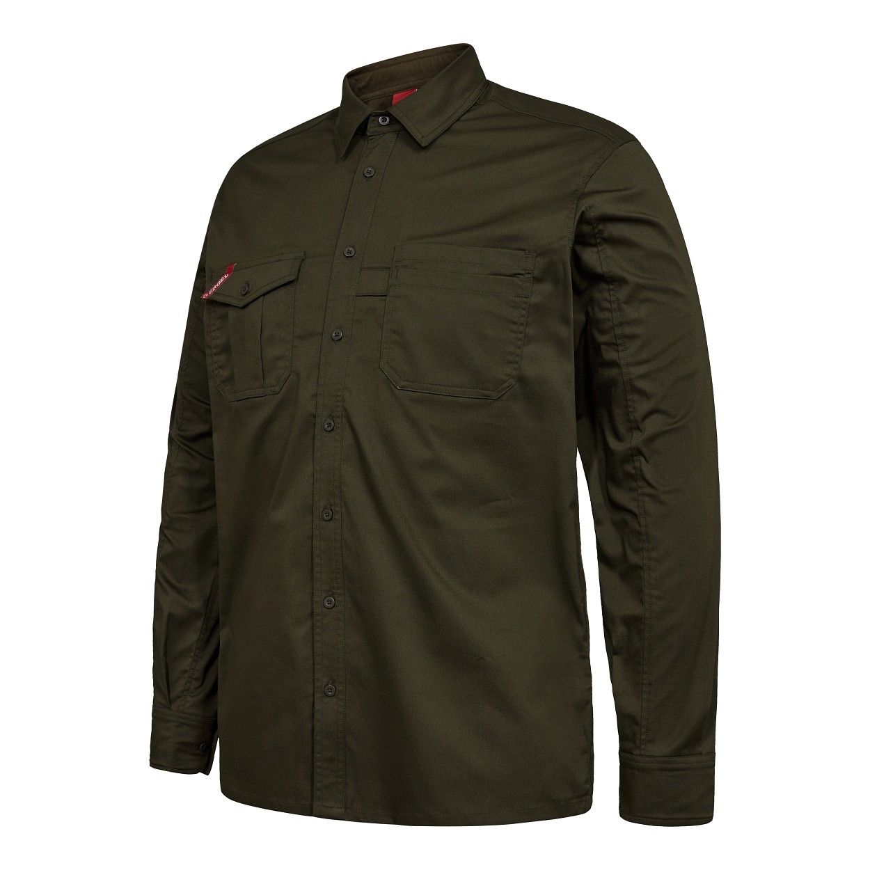 ENGEL Extend Langarm-Hemd mit Stretch in Forest Green, Größe XS