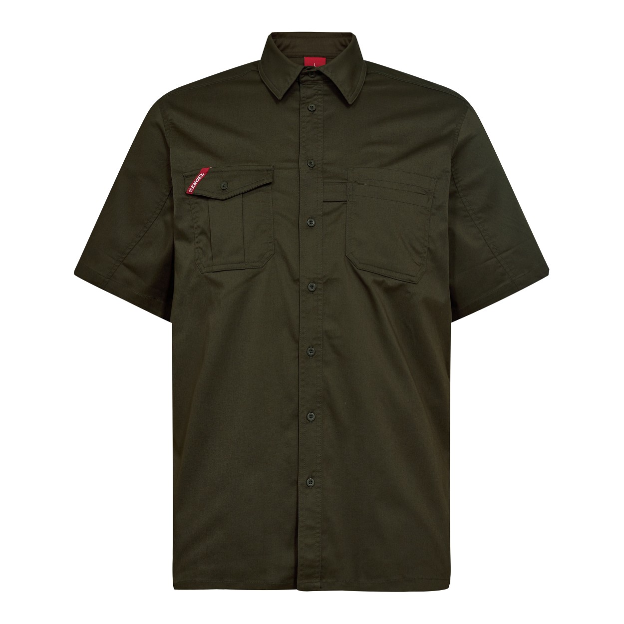 ENGEL Extend kurzärmliges Arbeitshemd mit Stretch in Forest Green, Größe XS