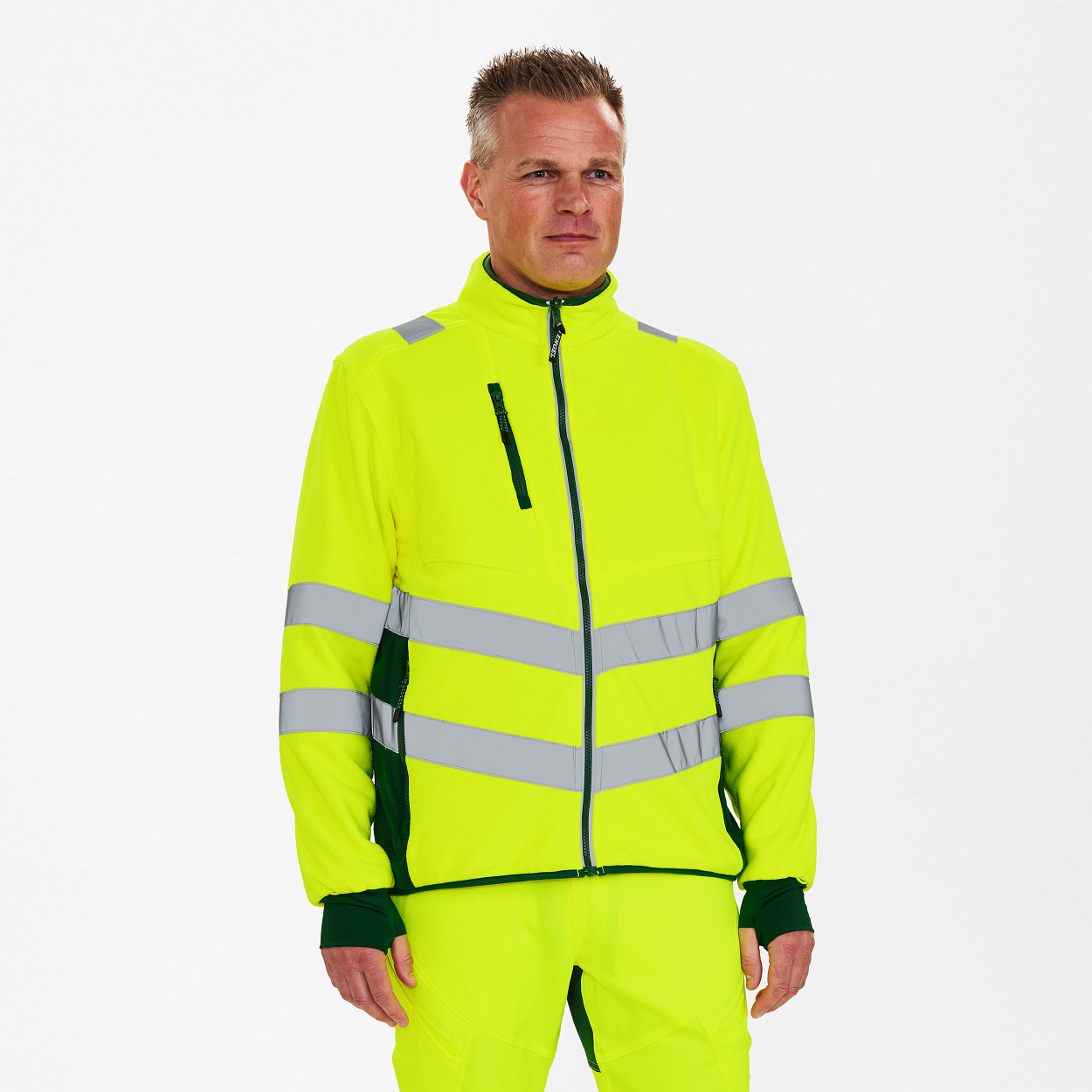 ENGEL Safety Fleecejacke in Gelb/Grün, Größe XS