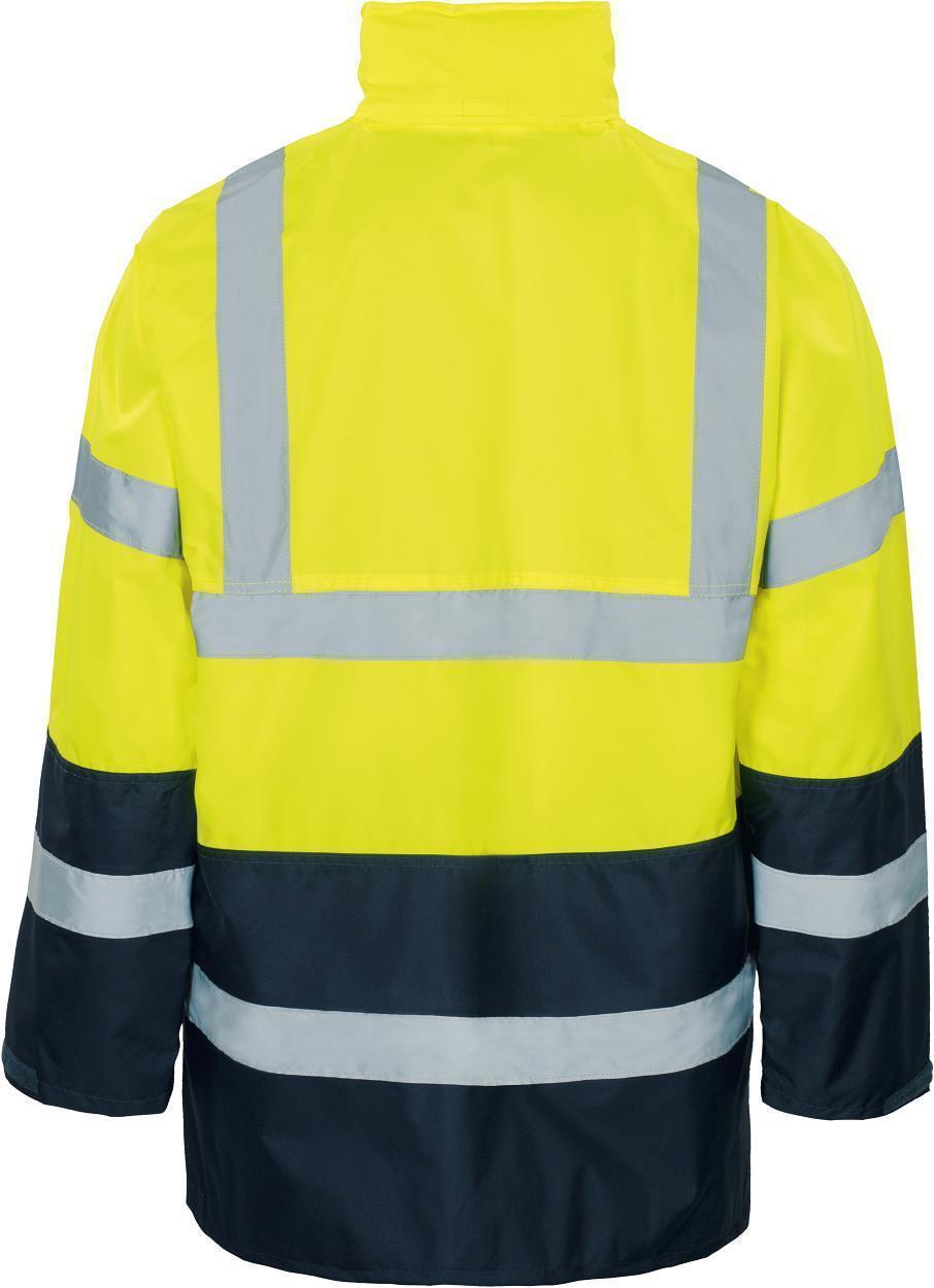 Warnschutz-Kontrast-Regenjacke leuchtgelb-marine in Gr. XXL von Vizwell