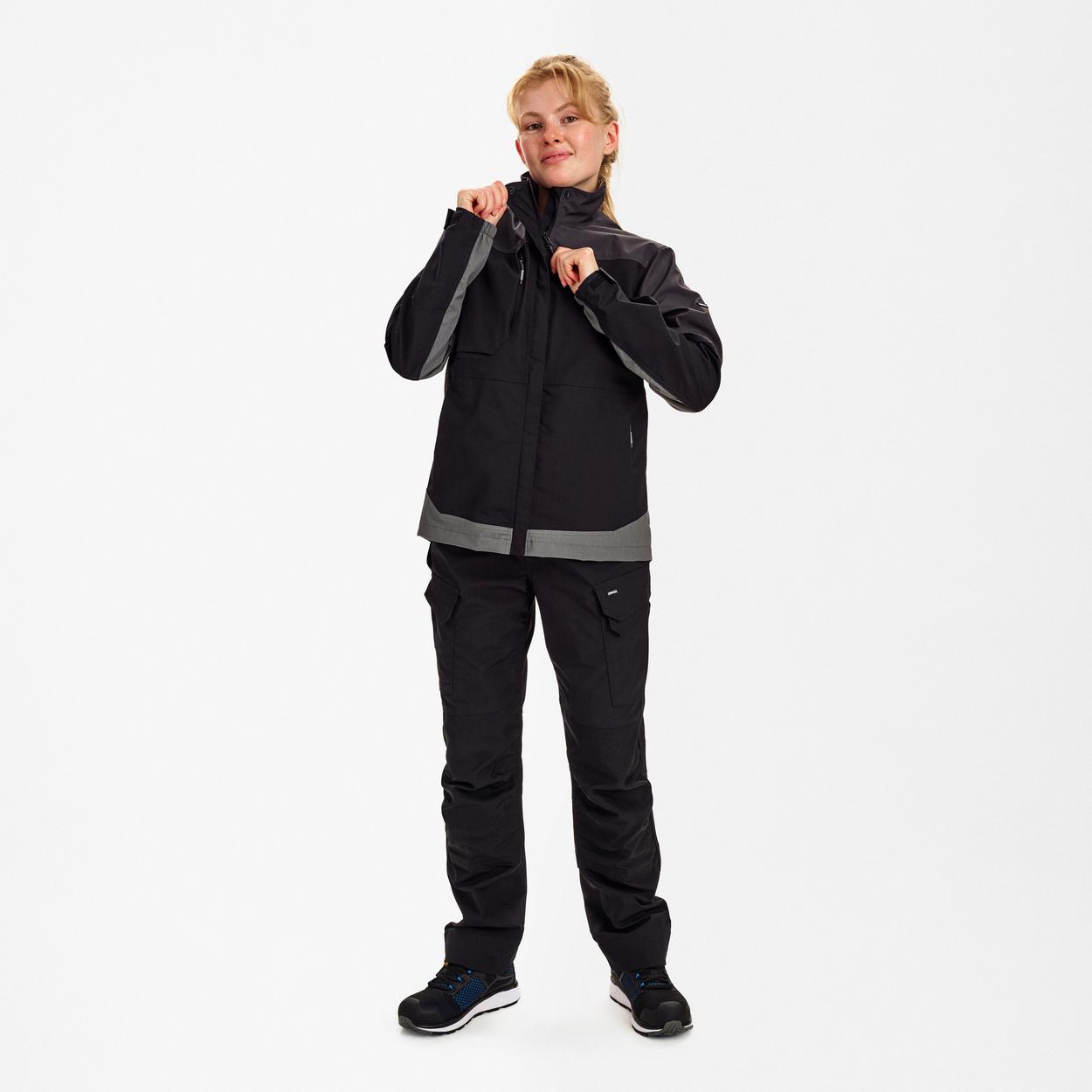 ENGEL Entire Damen Arbeitsjacke mit 2-Wege-Stretch in Schwarz/Anthrazit Grau, Größe XS