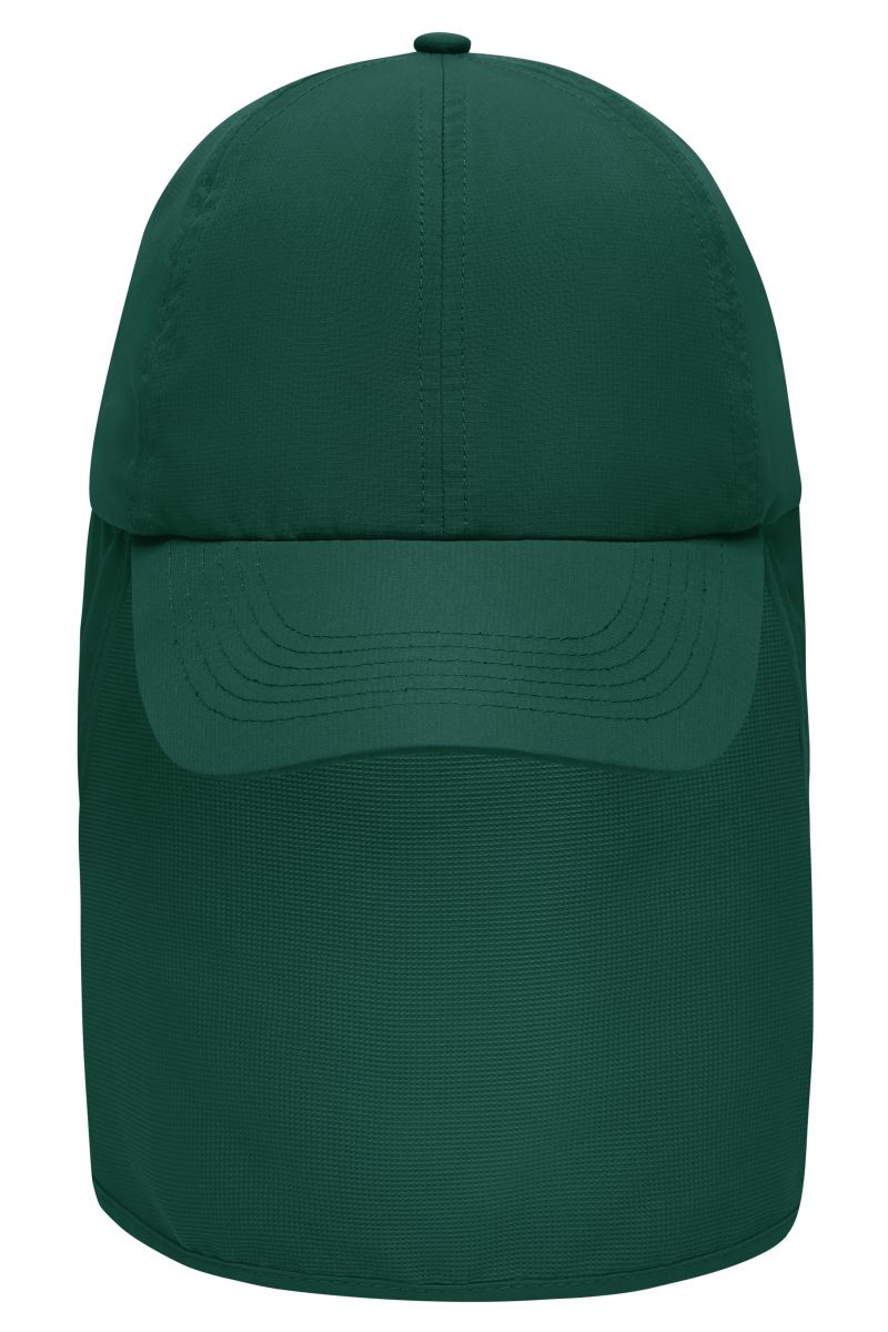 6 Panel Cap with Neck Guard in Dark-Green, Größe one size von myrtle beach