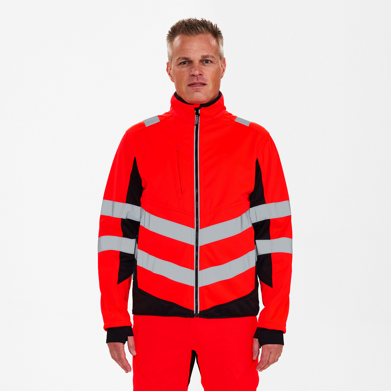 ENGEL Safety Softshelljacke in Rot/Schwarz, Größe XS