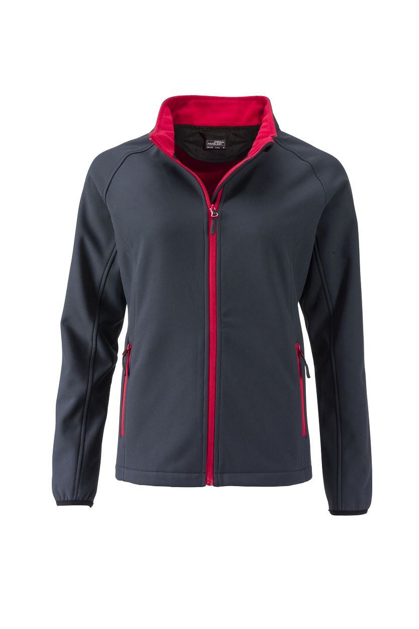 Ladies' Promo Softshell Jacket "JN1129" in Iron-Grey/Red, Größe 2XL - Daiber