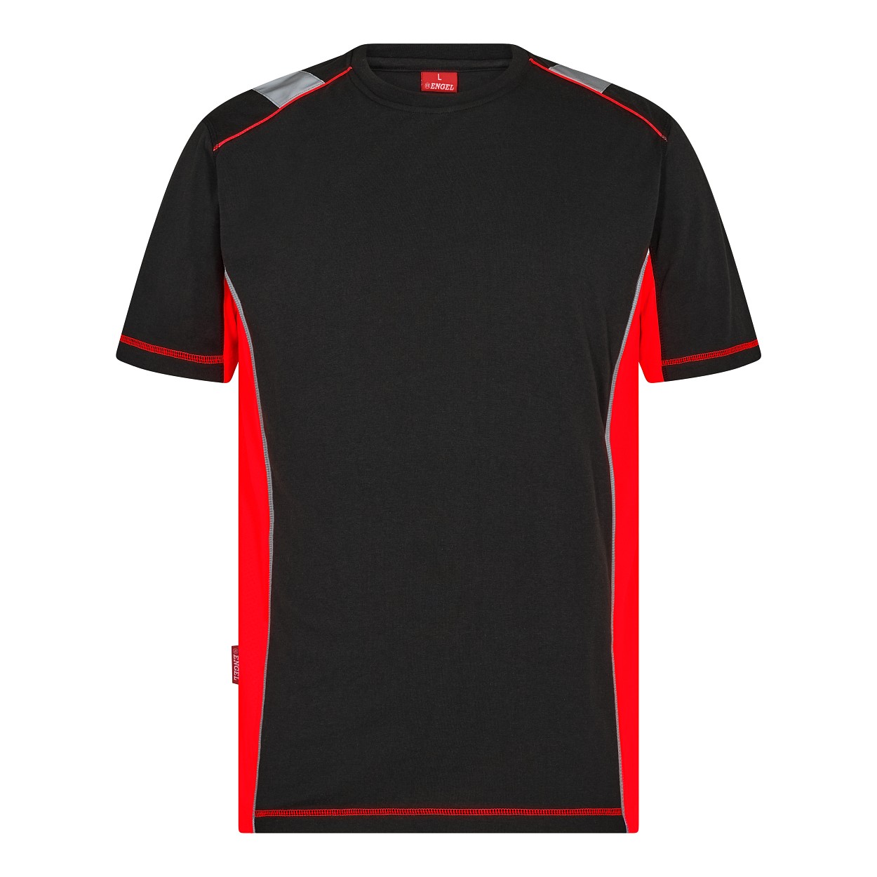 ENGEL Cargo T-Shirt in Schwarz/Rot, Größe XS