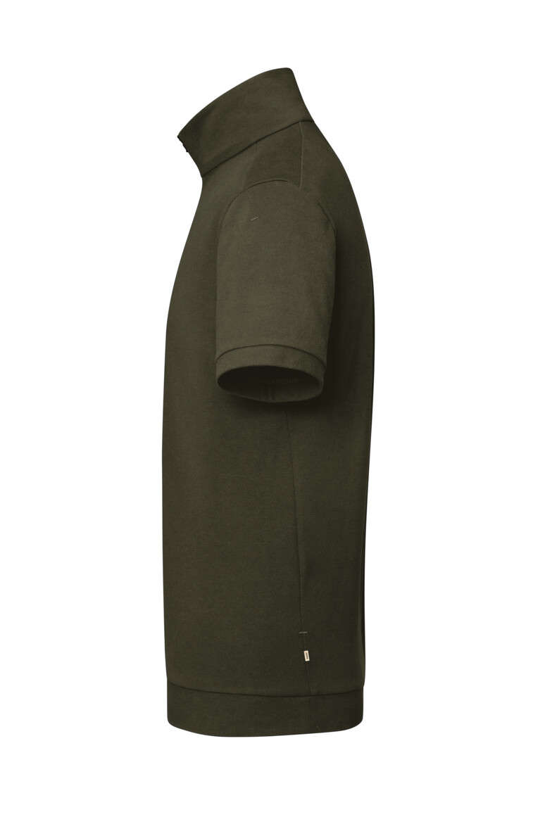 HAKRO 534 Zip-Shirt Piqué MIKRALINAR® ECO in Olive, Größe 6XL