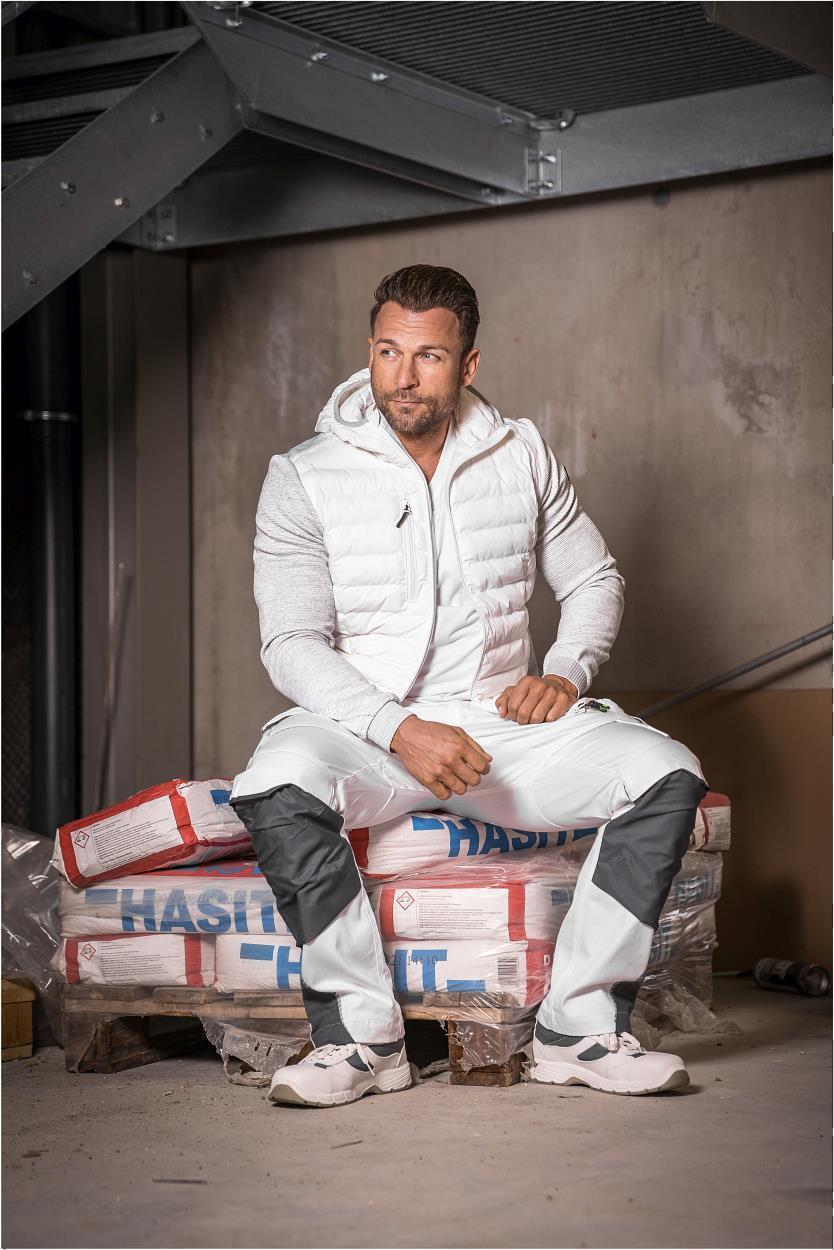 Bundhose Flex Line in Weiß-Grau, Gr. 98 von Leibwächter