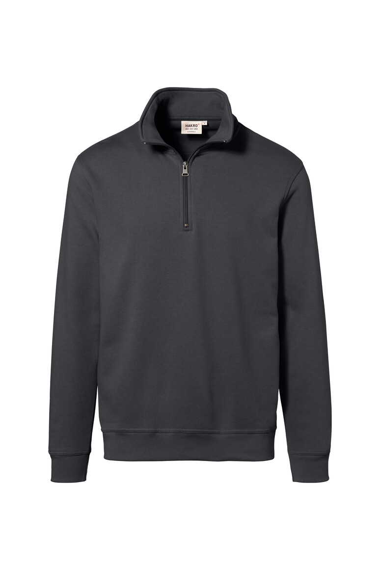 HAKRO 451 Zip-Sweatshirt Premium in Karbongrau, Größe 3XL