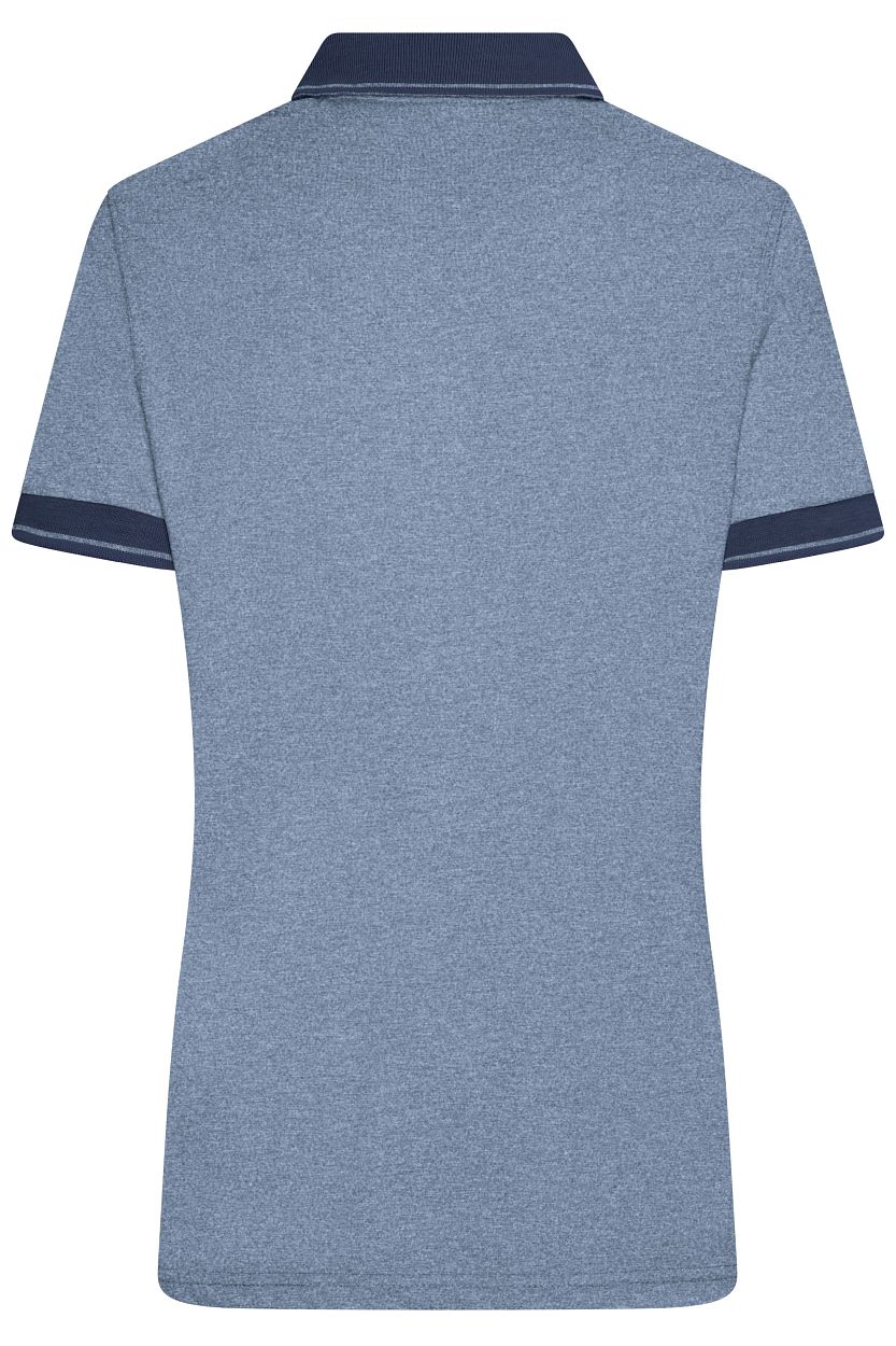 Ladies' Heather Polo "JN705" in Blue-Melange/Navy, Größe 2XL - Daiber