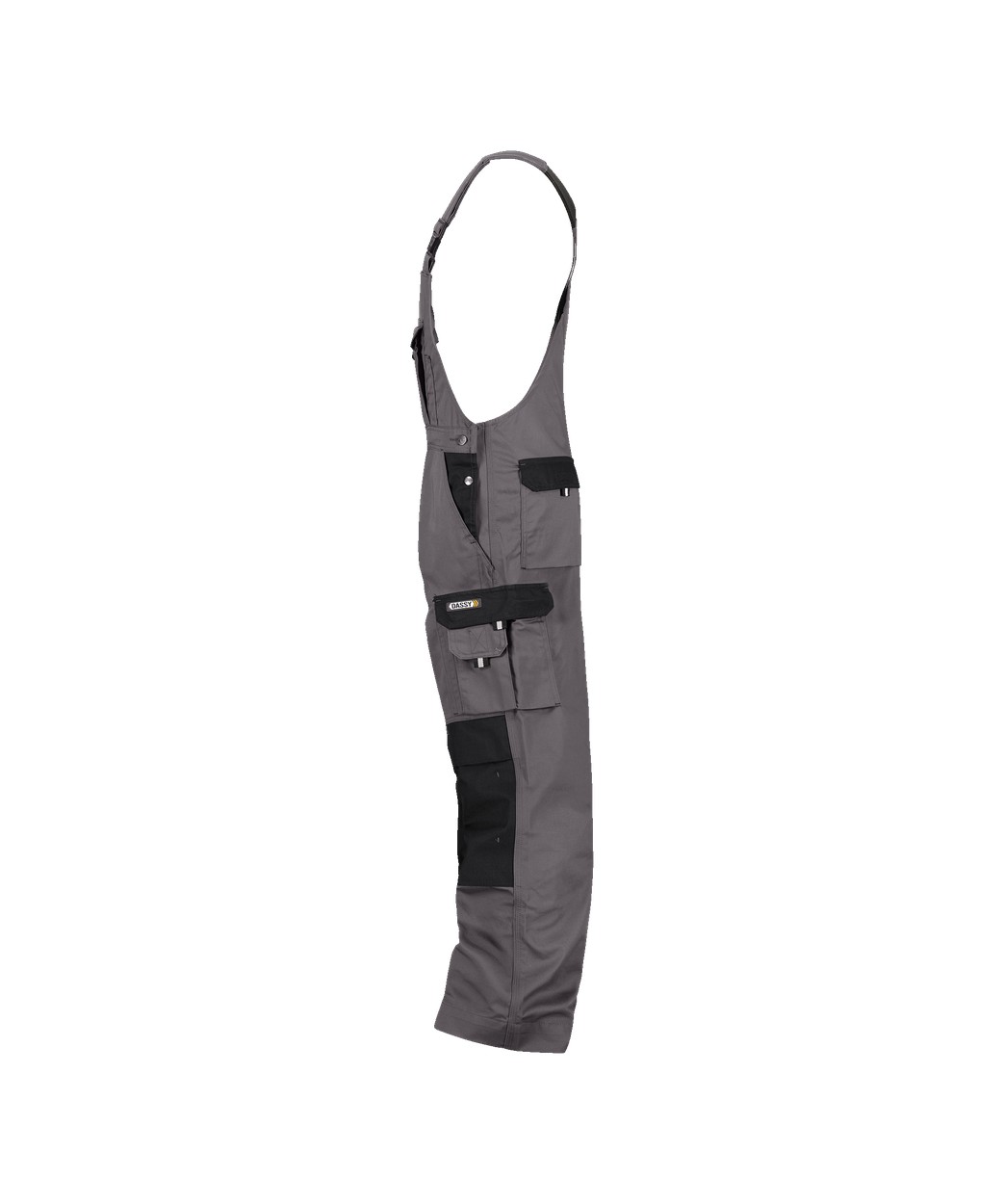 Zweifarbige Arbeitslatzhose mit Kniepolstertaschen "DASSY® Versailles" in ZEMENTGRAU/SCHWARZ, Größe 58 - langer Schritt PESCO61