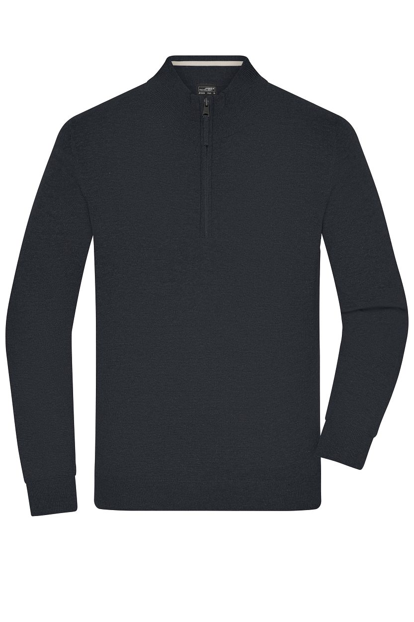 Men's Half-Zip Troyer "JN1324" in Black, Größe 3XL - Daiber