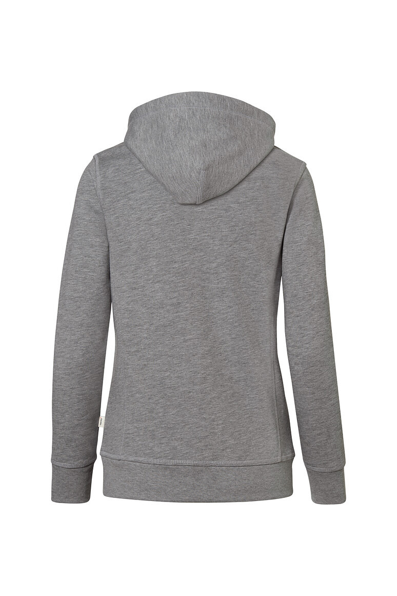 HAKRO 255 Damen Kapuzenjacke Bonded ECO in grau meliert/tinte, Größe 3XL