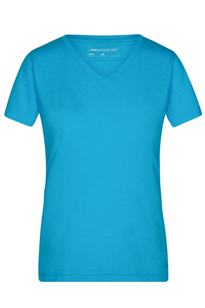 Ladies' Heather T-Shirt "JN973" in Turquoise-Melange, Größe 2XL - Daiber