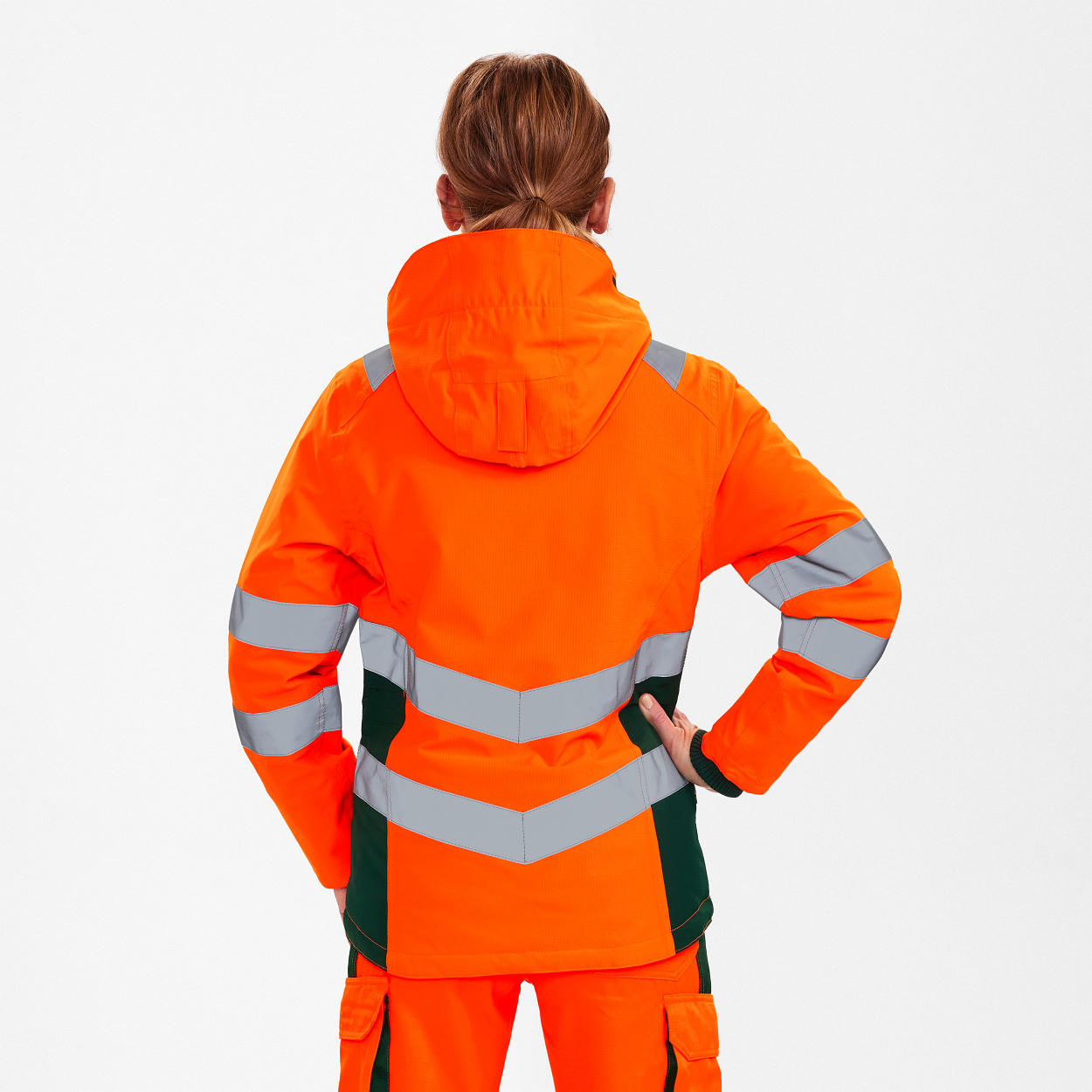 ENGEL Safety Damen Winterjacke in Orange/Grün, Größe XS