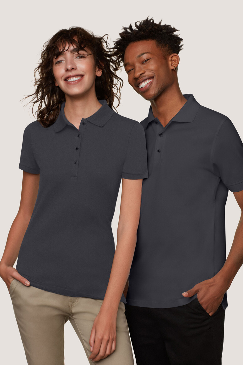 HAKRO 501 Poloshirt Bio-Baumwolle GOTS in karbongrau, Größe 5XL