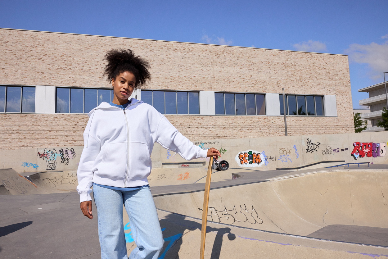 Oversized Hooded Jacket UNISEX OCS Blended & RCS "8043" in White, Größe 3XL - Daiber