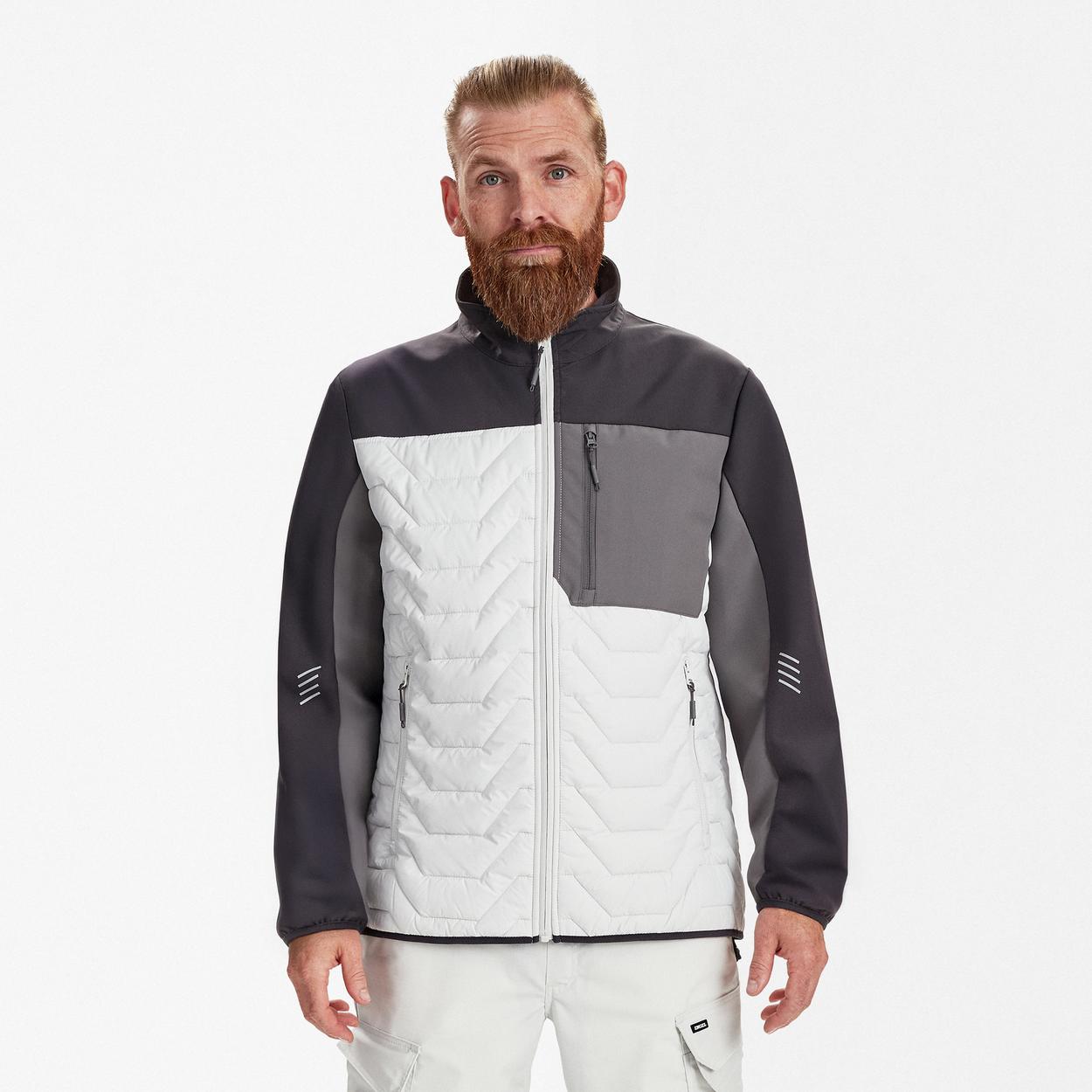 ENGEL Entire Steppjacke in Bone White / Anthracite Grey, Größe XS
