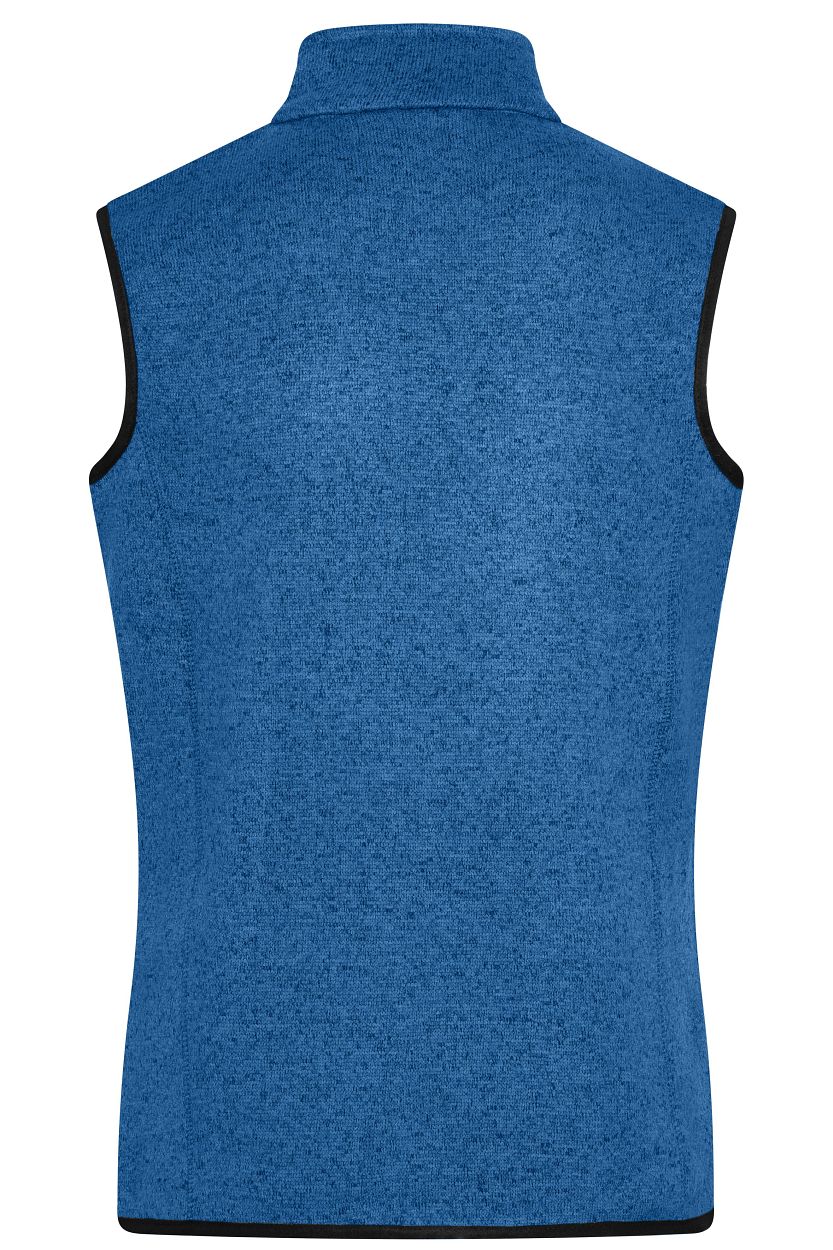 Men's Knitted Fleece Vest "JN774" in Royal-Melange/Red, Größe 3XL - Daiber