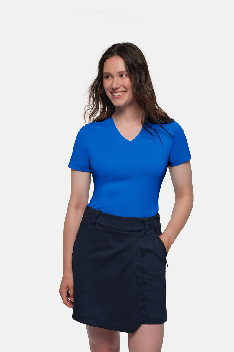 HAKRO 169 COTTON TEC® Damen V-Shirt in Royalblau, Größe XL HAKRO 169 COTTON TEC® Damen V-Shirt in Royalblau, Größe XL
