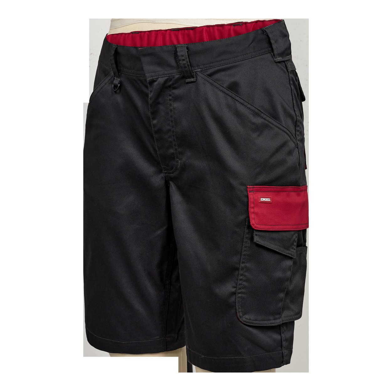 ENGEL Galaxy Damen Arbeitsshorts mit 2-Wege-Stretch in Anthrazit Grau/Tomato Red, Größe 36