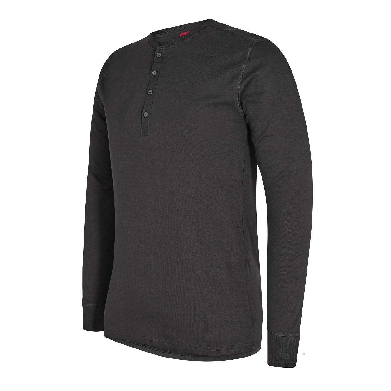 ENGEL Extend Grandad langarm-Shirt in Anthrazit Grau, Größe XS