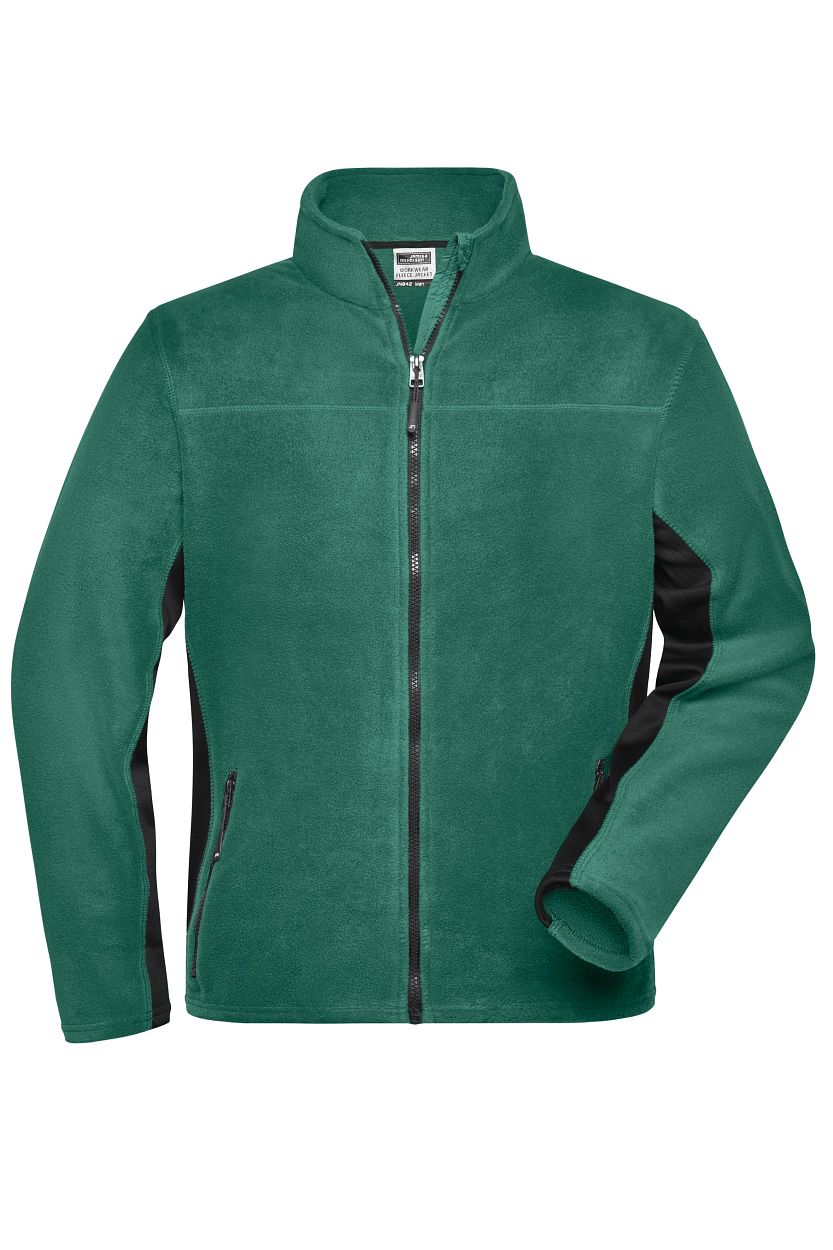 Men's Workwear Fleece Jacket - STRONG - "JN842" in Dark-Green/Black, Größe 6XL - Daiber