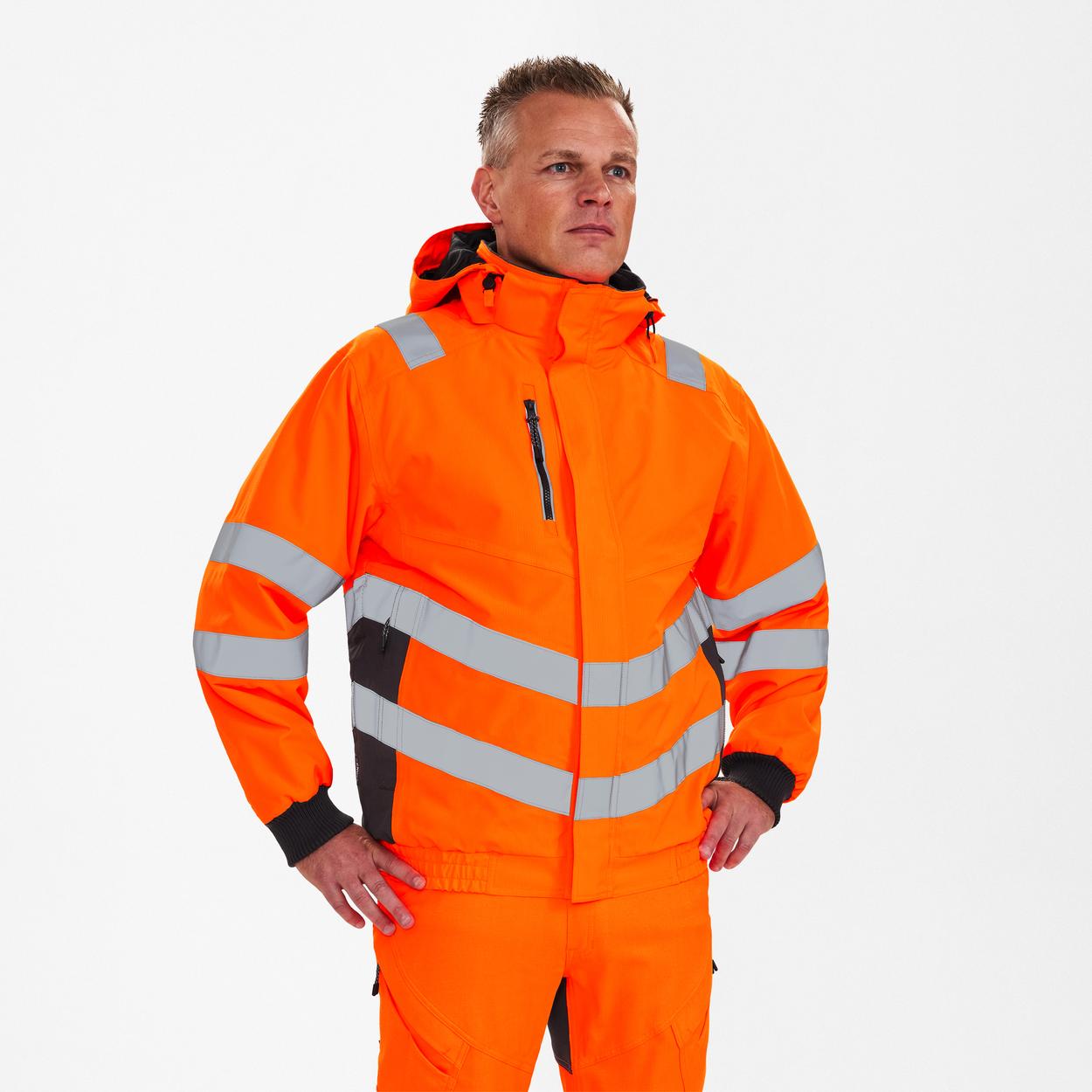 ENGEL Safety Pilotjacke in Orange/Anthrazit Grau, Größe XS
