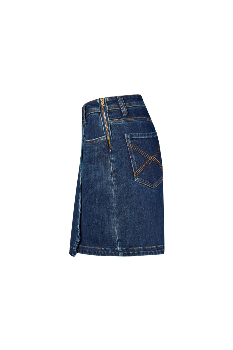 HAKRO 732 DAMEN 5-POCKET-JEANSSKORT X-STRETCH ECO in indigo, Größe 3XL