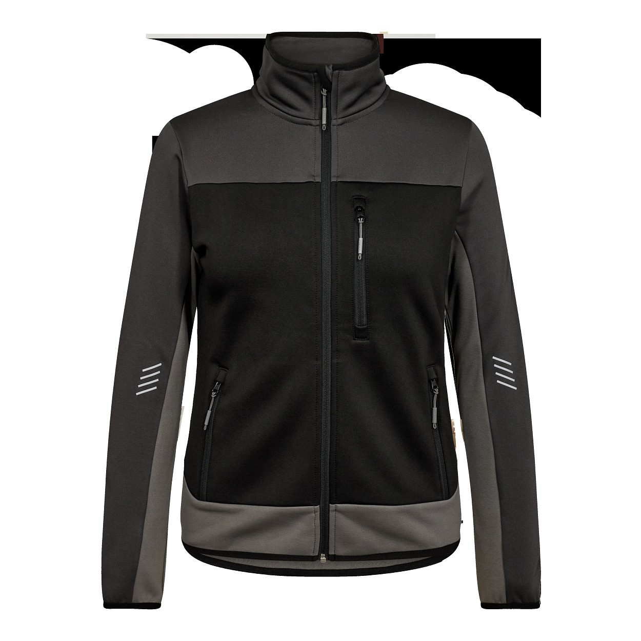 ENGEL Entire Damen Midlayer-Cardigan in Schwarz/Anthrazit Grau, Größe XS