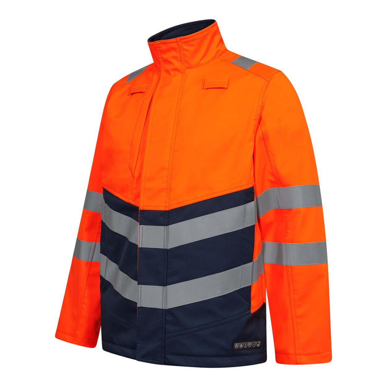 ENGEL Safety+ Softshelljacke in Orange/Blue ink, Größe XS