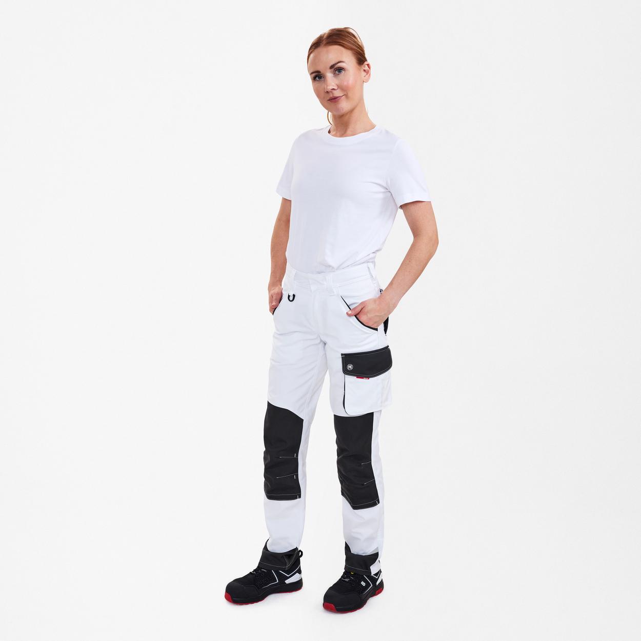 ENGEL Galaxy Damen Arbeitshose in Weiss/Anthrazit Grau, Größe 48