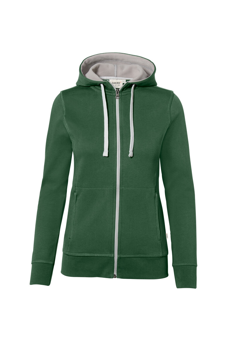 HAKRO 255 Damen Kapuzenjacke Bonded ECO in tanne/silber, Größe 3XL
