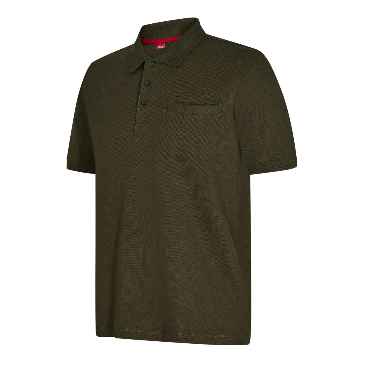ENGEL Extend Poloshirt mit Brusttasche in Forest Green, Größe XS