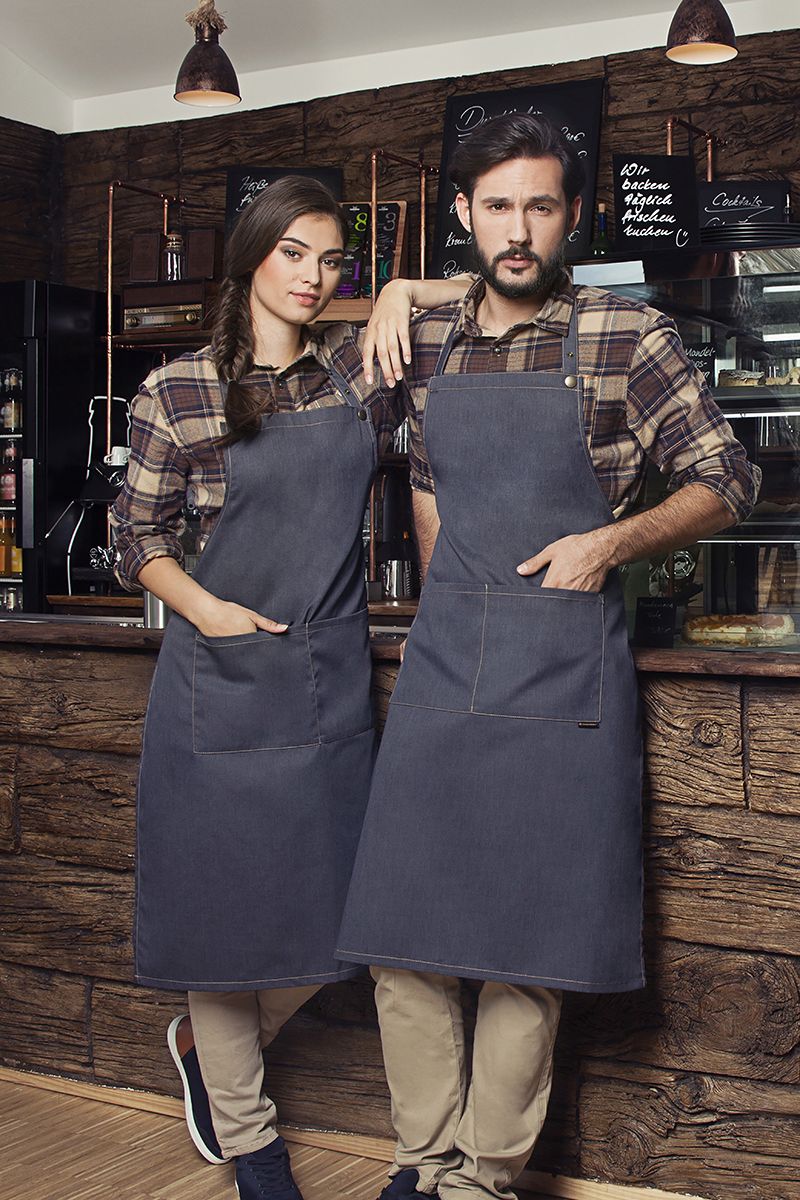 Latzschürze Jeans-Style in Vintage black von Karlowsky