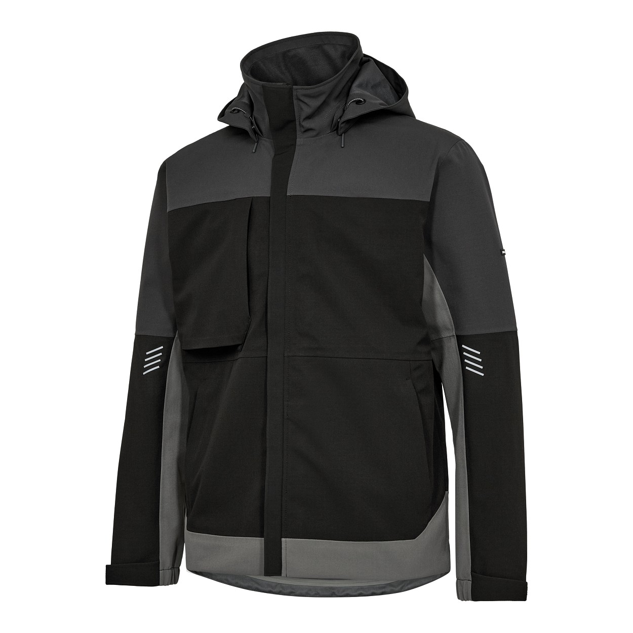 ENGEL Entire Shelljacke in Schwarz/Anthrazit Grau, Größe XS