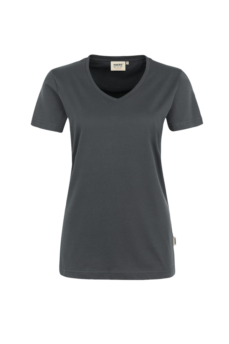 HAKRO 181 Damen V-Shirt MIKRALINAR® in Anthrazit, Größe 6XL