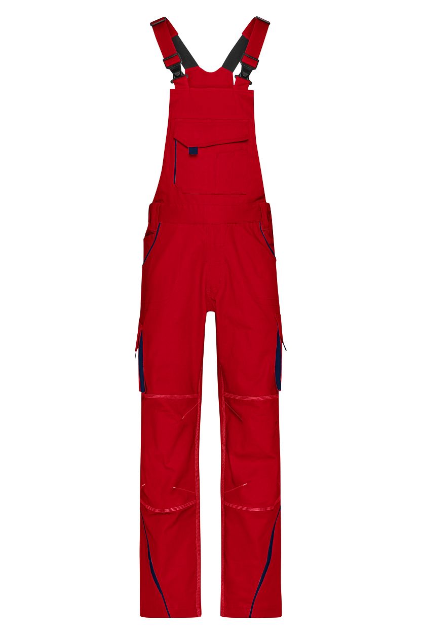 Workwear Pants with Bib - COLOR - "JN848" in Red/Navy, Größe 62 - Daiber