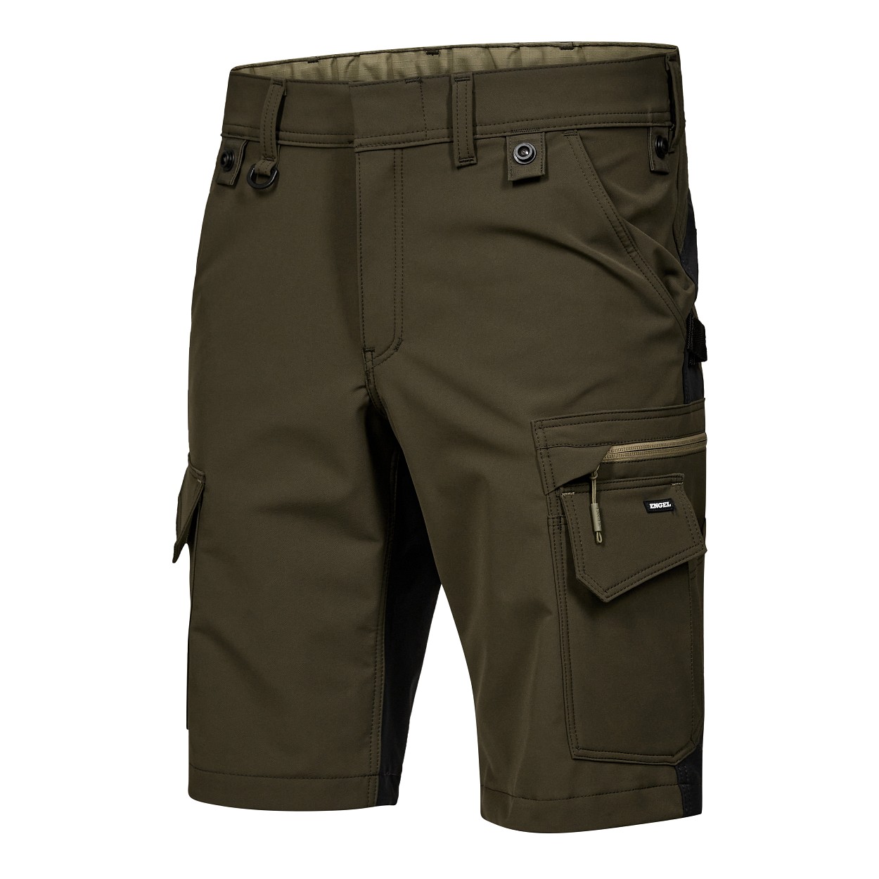 ENGEL Entire Shorts mit 4-Wege-Stretch in Forest Green/Schwarz, Größe 54
