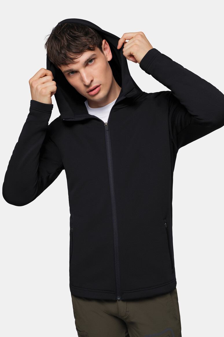 HAKRO 873 Kapuzen-Tecjacke ECO in Schwarz, Größe 3XL