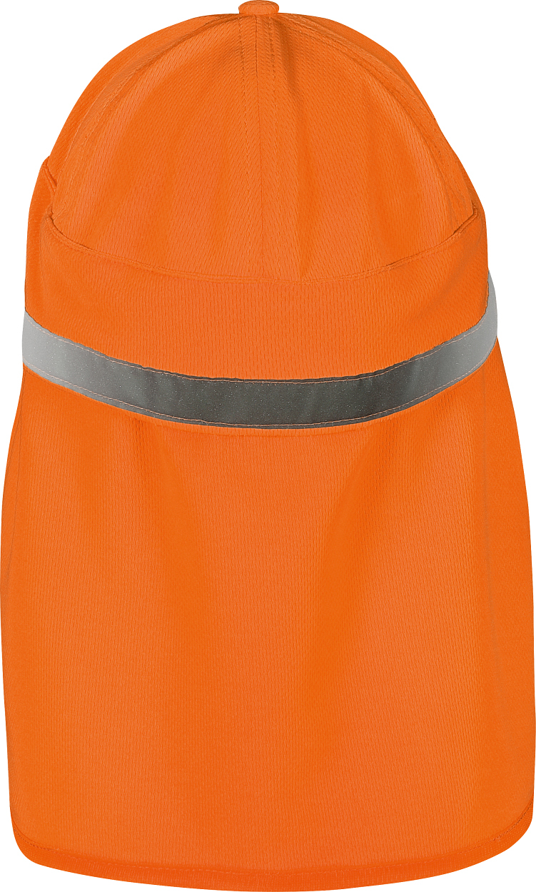 Warnschutz-Kappe mit Nackenschutz & UV-50 in leuchtorange von Vizwell
