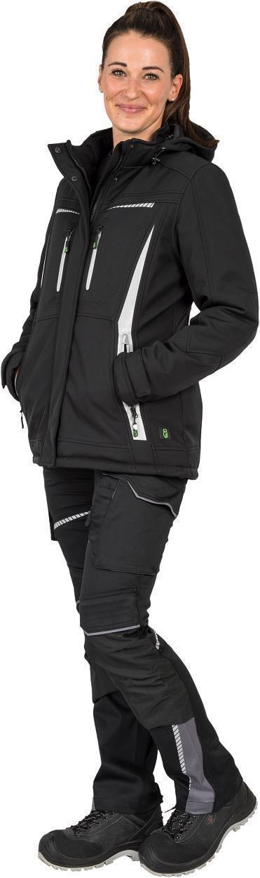 Damen Winter-Softshelljacke Schwarz FLXDI, Gr. 52 von Leibwächter